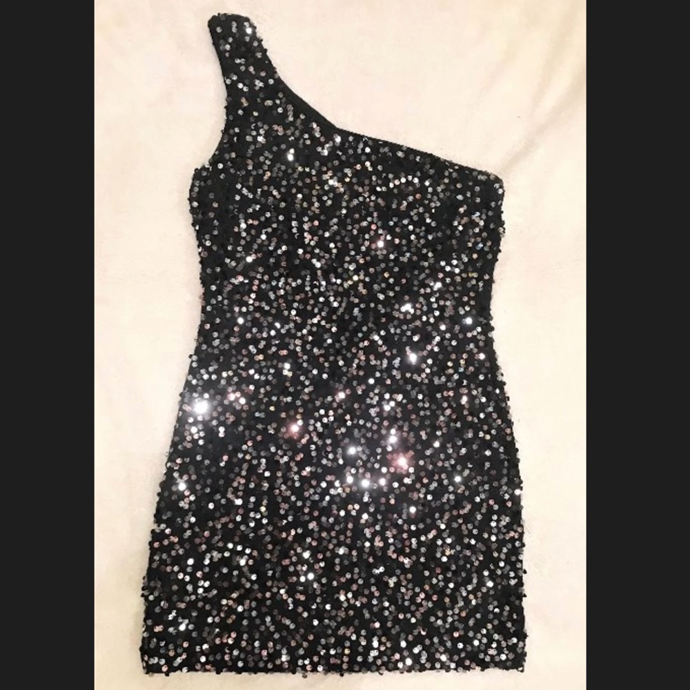 Sequin one shoulder dress